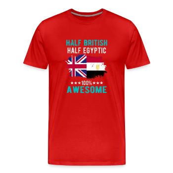 Moitié britannique moitié égyptien - T-shirt bio Premium Homme - rouge - Devant - Damien (186cm)