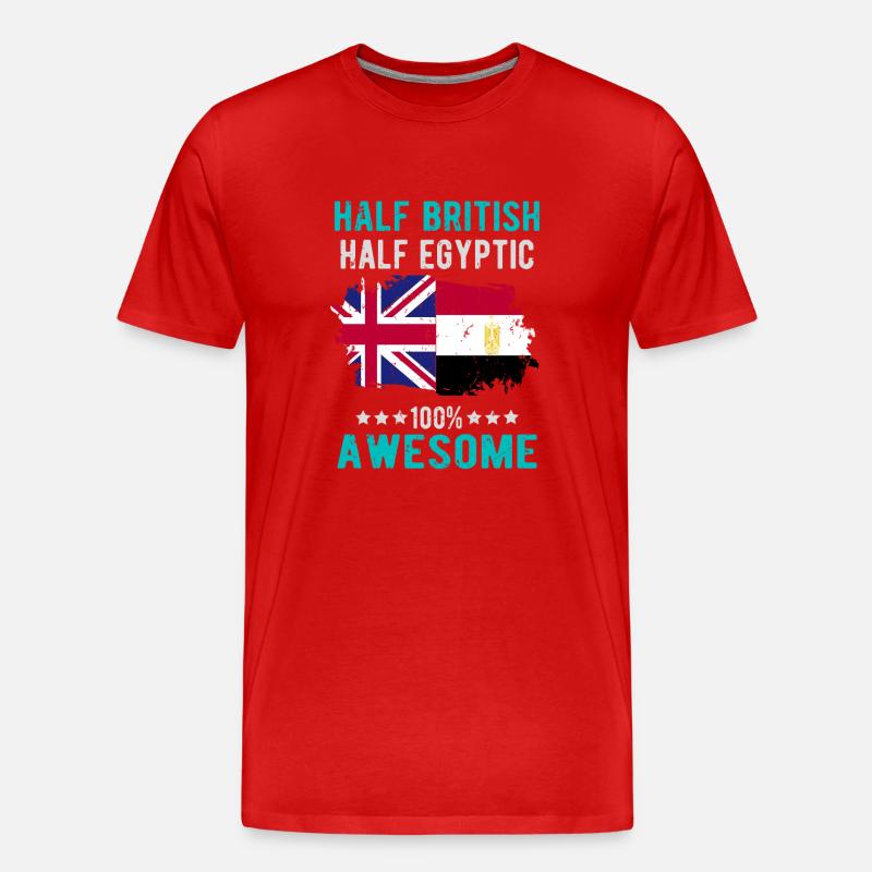 Halb Brite Halb Ägypter - Männer Premium Bio T-Shirt - Rot