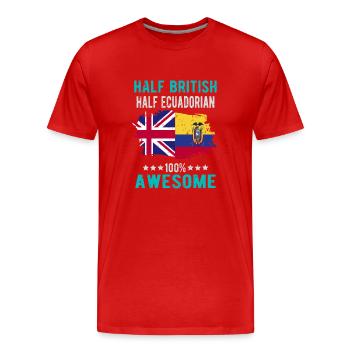 Moitié Britannique moitié Équatoriens - T-shirt bio Premium Homme - rouge - Devant - Damien (186cm)