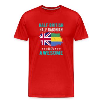 Moitié britannique moitié gabonais - T-shirt bio Premium Homme - rouge - Devant - Damien (186cm)