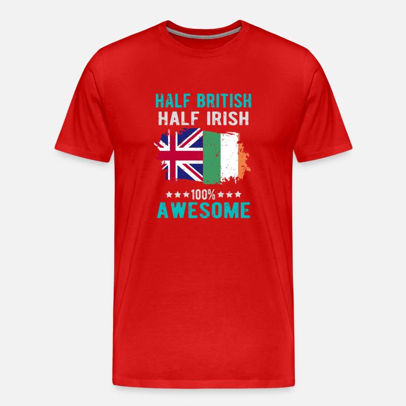 Halb Brite Halb Ire - Männer Premium Bio T-Shirt - Rot