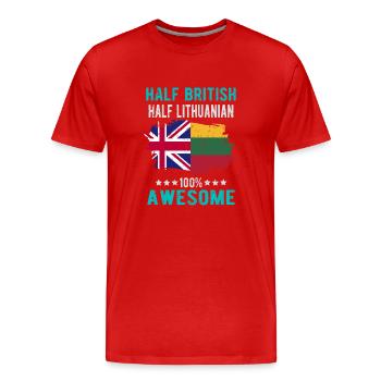 Moitié britannique moitié lituanien - T-shirt bio Premium Homme - rouge - Devant - Damien (186cm)