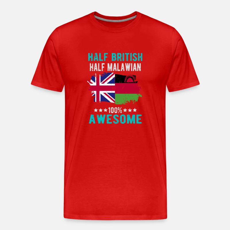 Halb Brite Halb Malawi - Männer Premium Bio T-Shirt - Rot