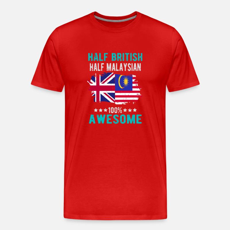 Halb Brite Halb Malaysier - Männer Premium Bio T-Shirt - Rot