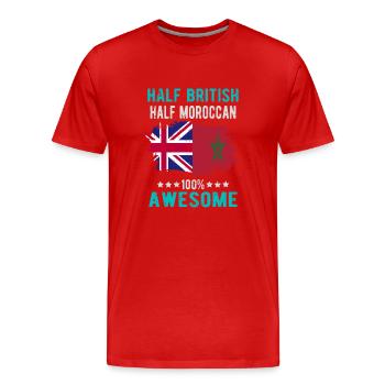 Moitié britannique moitié marocain - T-shirt bio Premium Homme - rouge - Devant - Damien (186cm)