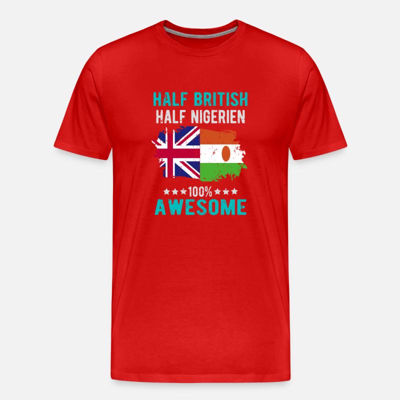 Halb Brite Halb Nigrer - Männer Premium Bio T-Shirt - Rot