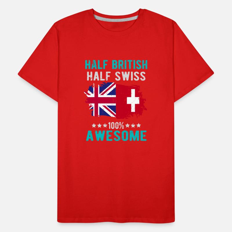 Half British, half Swiss Men's Premium Organic T-Shirt