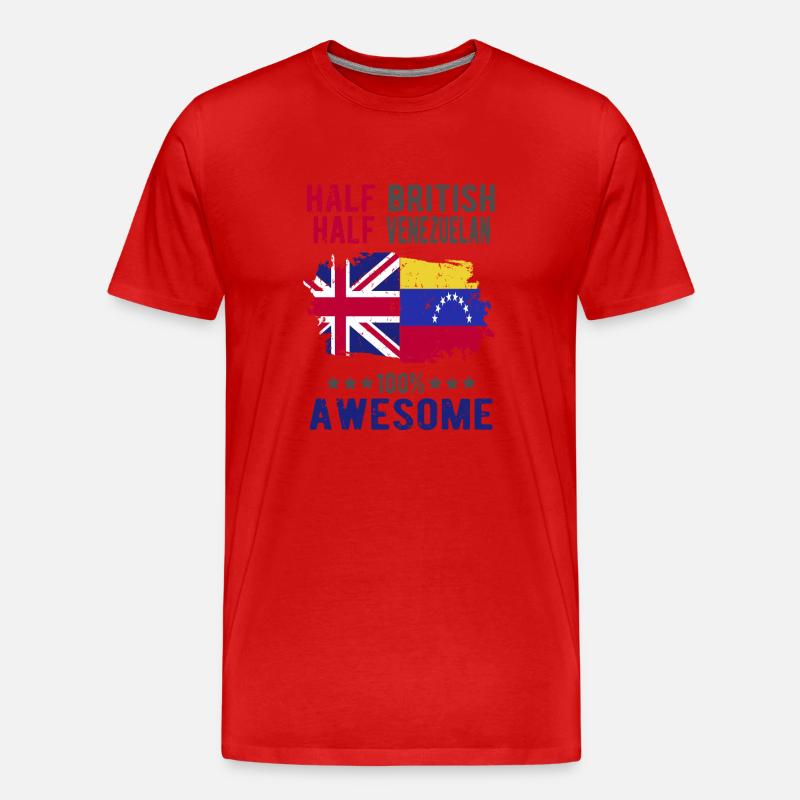 Halb Brite Halb Venezolaner - Männer Premium Bio T-Shirt - Rot