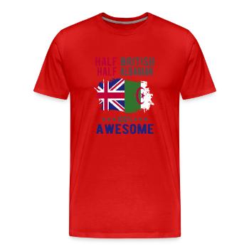 Moitié britannique moitié albanais - T-shirt bio Premium Homme - rouge - Devant - Damien (186cm)