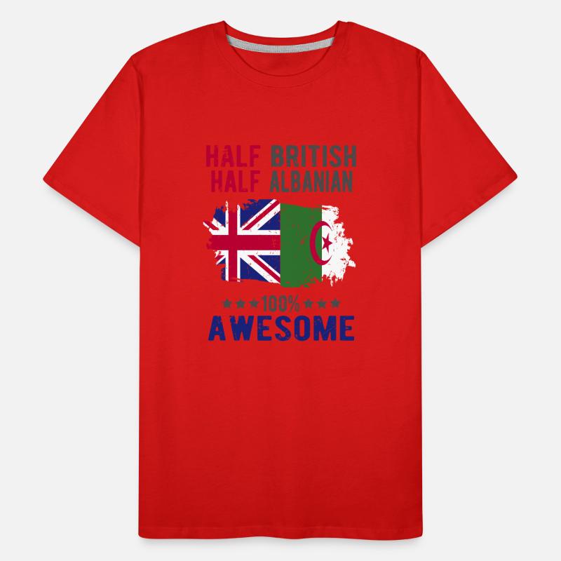 Half British Half Albanian Men's Premium Organic T-Shirt