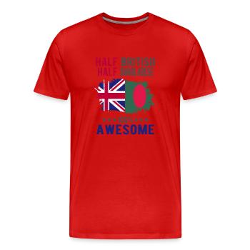 Moitié britannique moitié bangladais - T-shirt bio Premium Homme - rouge - Devant - Damien (186cm)