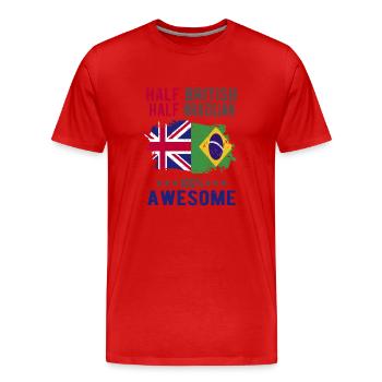 Moitié britannique moitié brésilien - T-shirt bio Premium Homme - rouge - Devant - Damien (186cm)