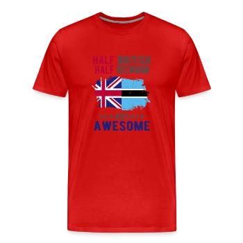 Moitié britannique moitié Batswana - T-shirt bio Premium Homme - rouge - Devant - Damien (186cm)