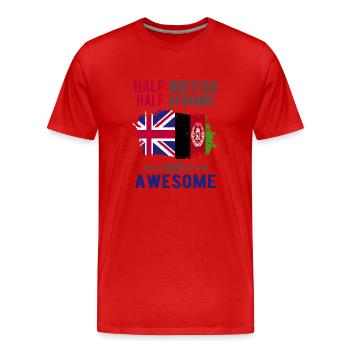 Moitié britannique moitié afghan - T-shirt bio Premium Homme - rouge - Devant - Damien (186cm)