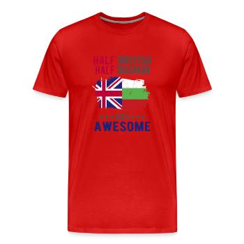 Half British Half Bulgarian - Men's Premium Organic T-Shirt - red - Front - Damien (186cm)
