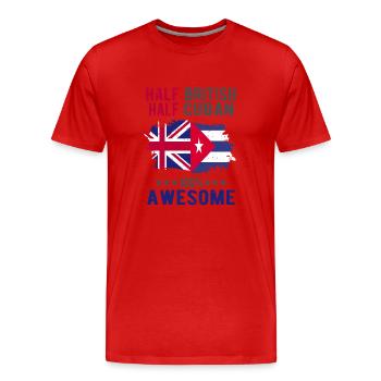 Moitié britannique moitié cubain - T-shirt bio Premium Homme - rouge - Devant - Damien (186cm)