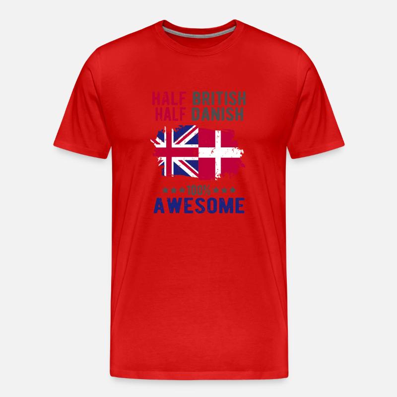 Half British Half Dane - Men's Premium Organic T-Shirt - red