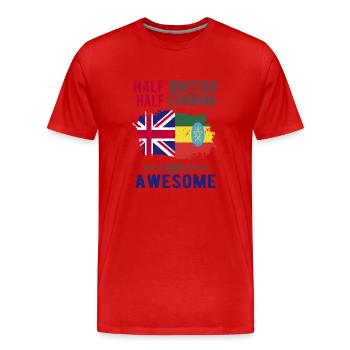 Moitié britannique moitié éthiopien - T-shirt bio Premium Homme - rouge - Devant - Damien (186cm)