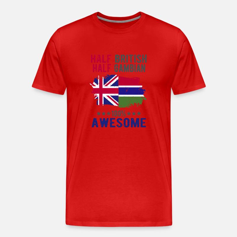 Halb Brite Halb Gambier - Männer Premium Bio T-Shirt - Rot