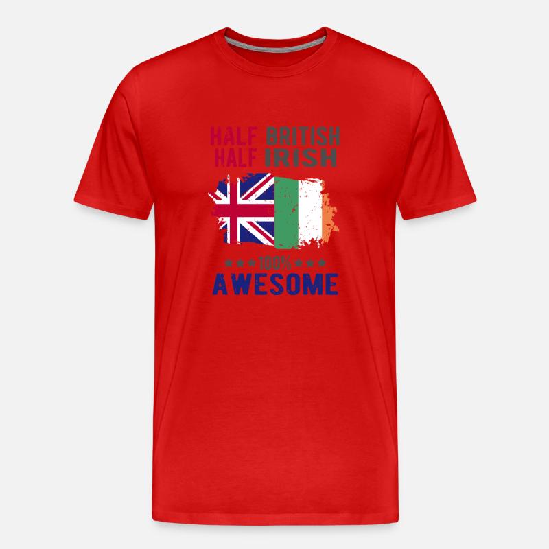 Halb Brite Halb Ire - Männer Premium Bio T-Shirt - Rot