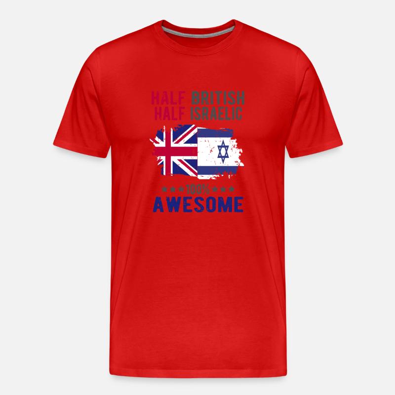 Half British Half Isreali - Men's Premium Organic T-Shirt - red