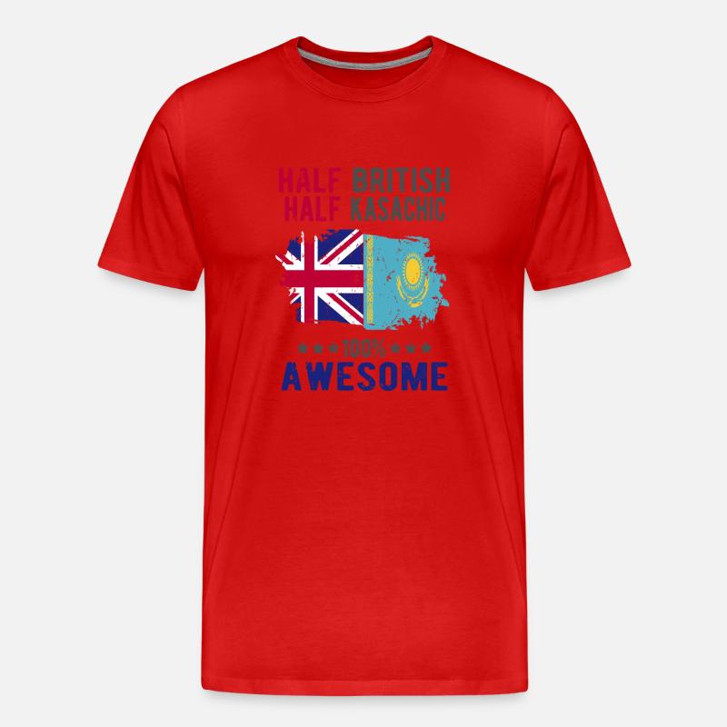 Halb Brite Halb Kasache - Männer Premium Bio T-Shirt - Rot