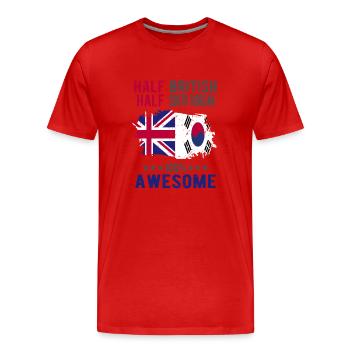 Moitié Britannique moitié Sud-Coréens - T-shirt bio Premium Homme - rouge - Devant - Damien (186cm)