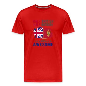 Moitié britannique moitié monténégrin - T-shirt bio Premium Homme - rouge - Devant - Damien (186cm)