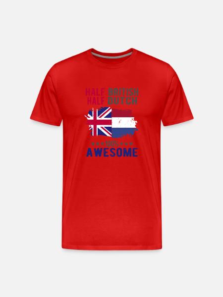 Half British Half Dutch - Men's Premium Organic T-Shirt - red