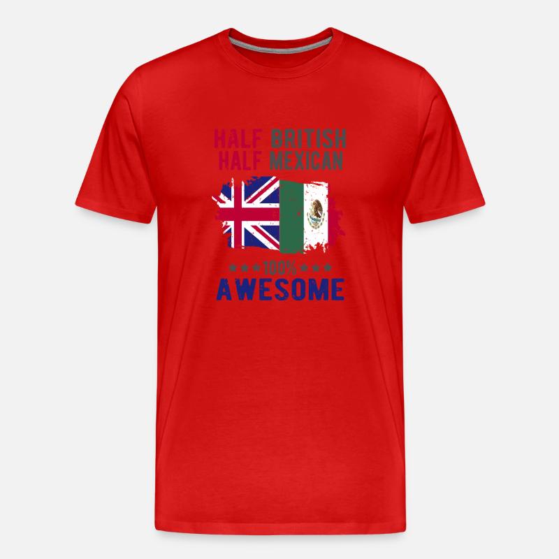 Half British Half Mexican - Men's Premium Organic T-Shirt - red