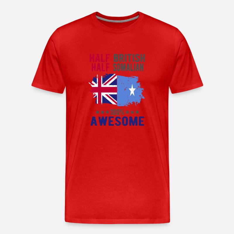 Halb Brite Halb Somalier - Männer Premium Bio T-Shirt - Rot