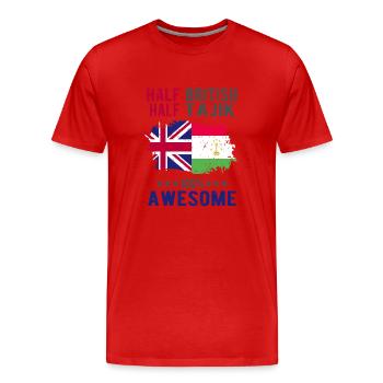 Moitié britannique moitié tadjik - T-shirt bio Premium Homme - rouge - Devant - Damien (186cm)