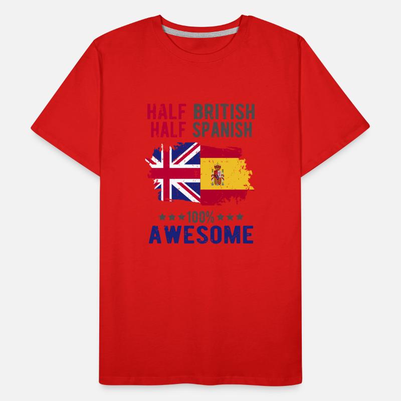 Half British Half Spaniard Men's Premium Organic T-Shirt