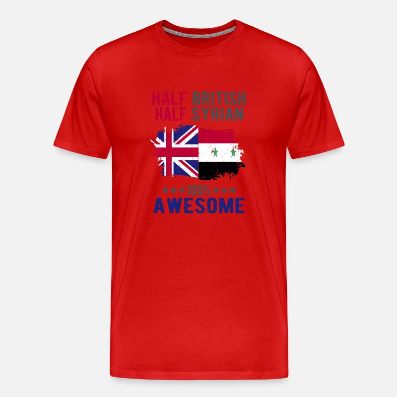Halb Brite Halb Syrier - Männer Premium Bio T-Shirt - Rot