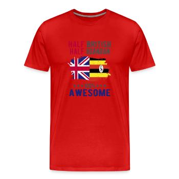 Moitié britannique moitié ougandais - T-shirt bio Premium Homme - rouge - Devant - Damien (186cm)