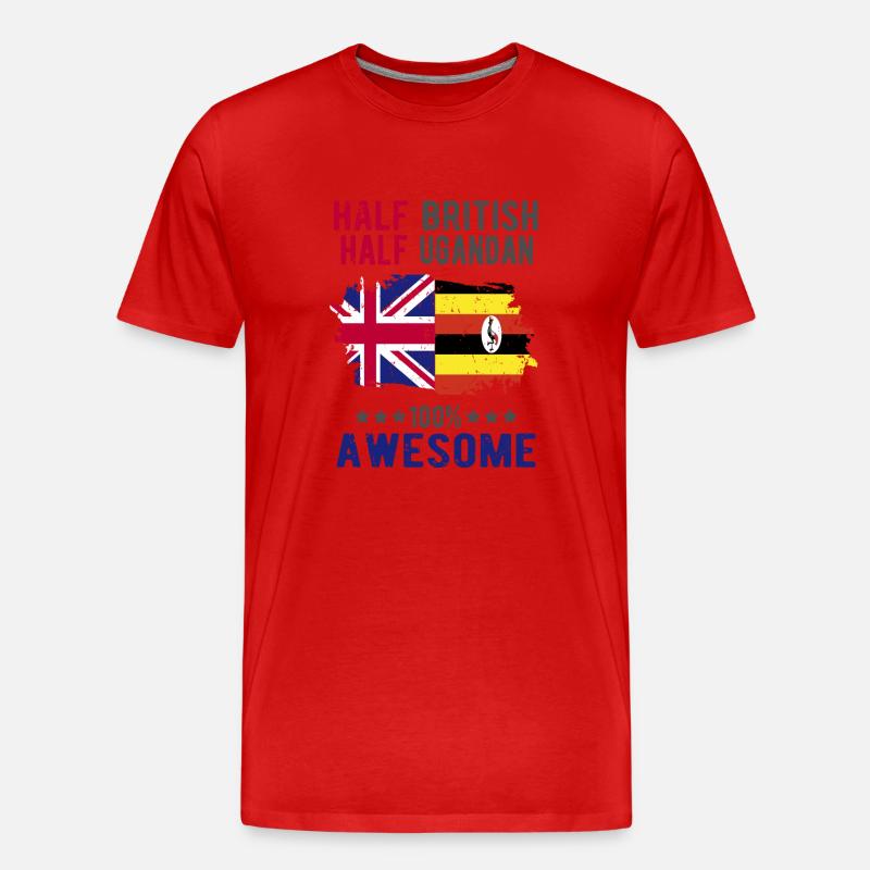 Halb Brite Halb Ugander - Männer Premium Bio T-Shirt - Rot