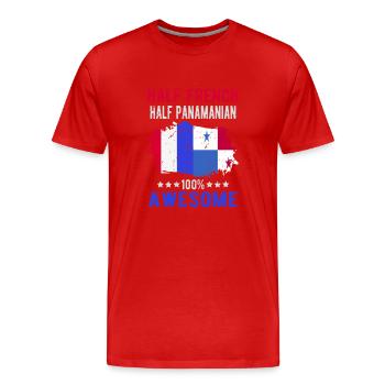 Moitié Français moitié Panamese - T-shirt bio Premium Homme - rouge - Devant - Damien (186cm)