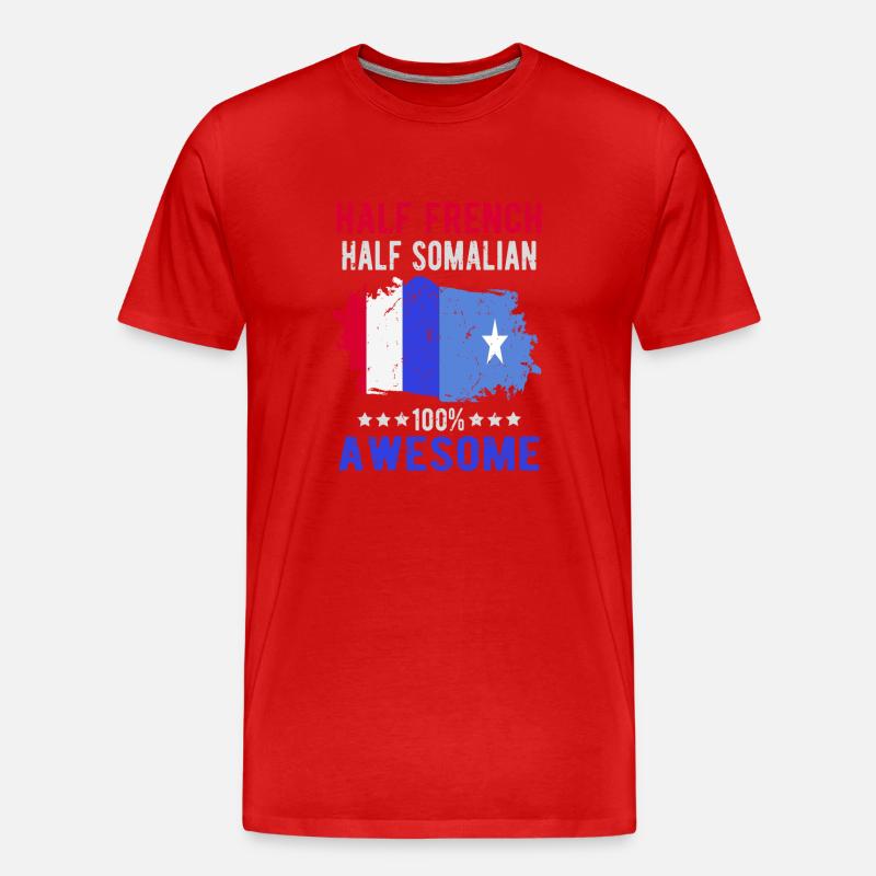 Halb Franzose Halb Somalier - Männer Premium Bio T-Shirt - Rot