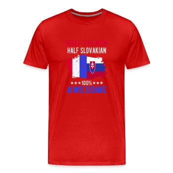 Moitié Français moitié slovaque - T-shirt bio Premium Homme - rouge - Devant - Damien (186cm)