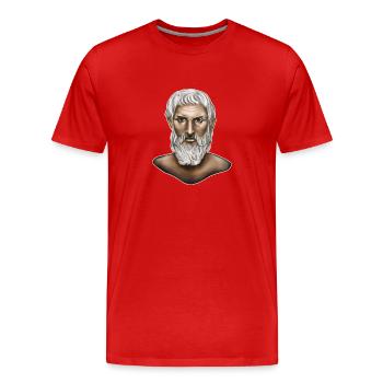 Epicure Philosophie grecque - T-shirt bio Premium Homme - rouge - Devant - Damien (186cm)