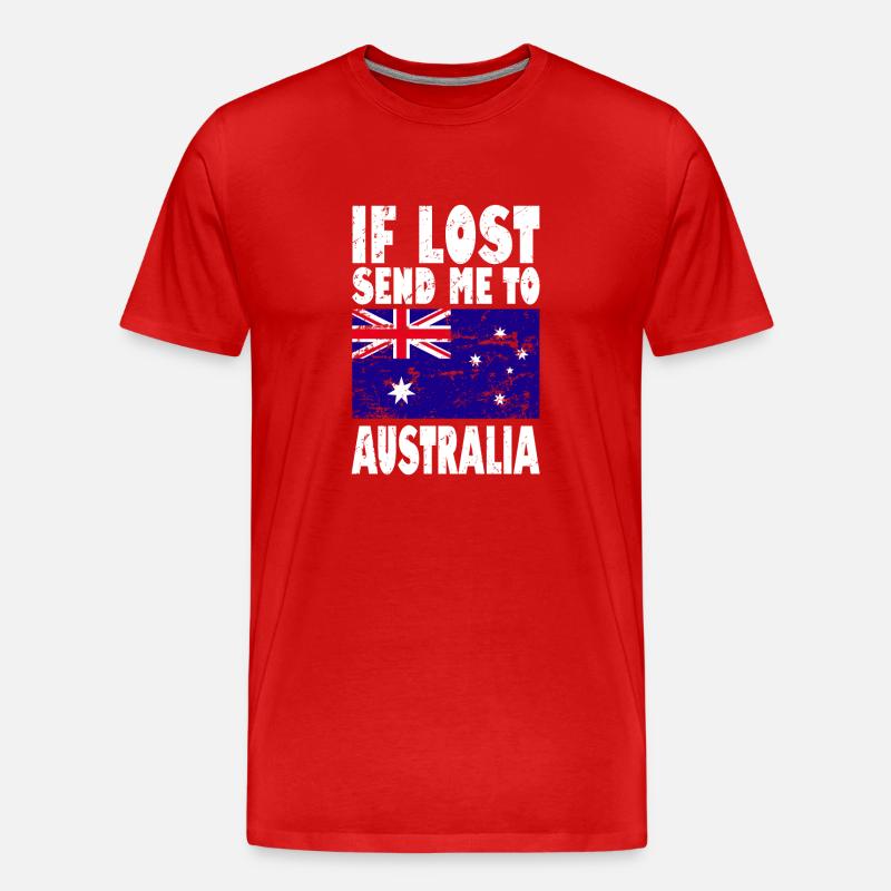 Australien Flagge Spruch - Männer Premium Bio T-Shirt - Rot