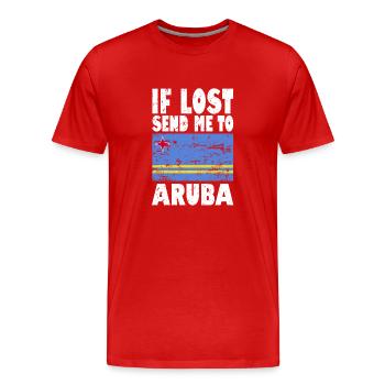 Aruba Flagge Spruch - Männer Premium Bio T-Shirt - Rot - Vorne - Damien (186cm)