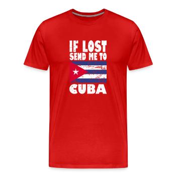 Drapeau de Cuba - T-shirt bio Premium Homme - rouge - Devant - Damien (186cm)