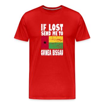 Guinea Bissau Flag Saying - Men's Premium Organic T-Shirt - red - Front - Damien (186cm)