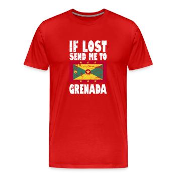 Grenada Flag Saying - Men's Premium Organic T-Shirt - red - Front - Damien (186cm)