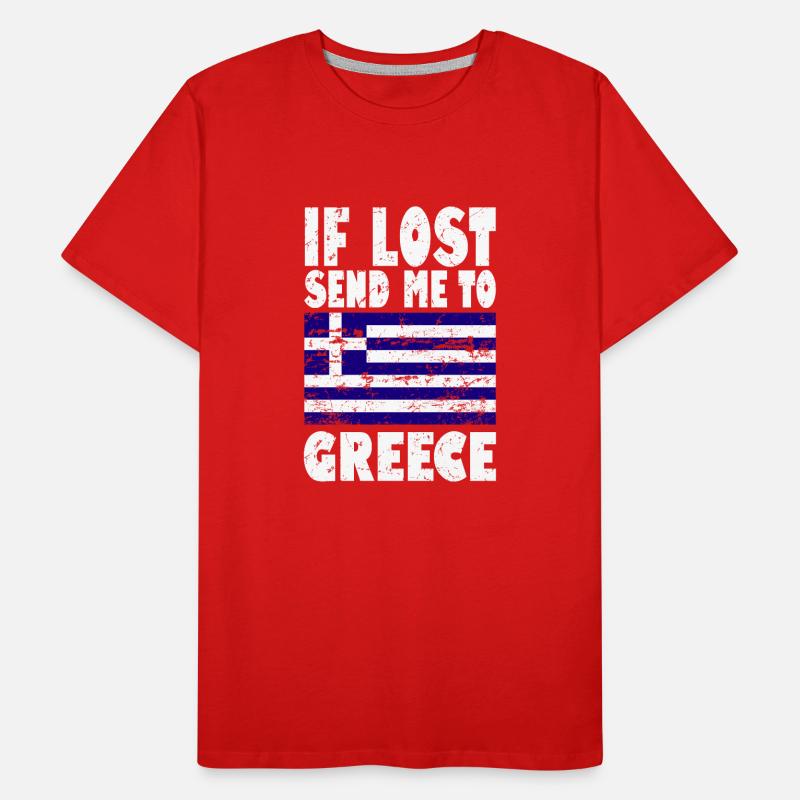 Drapeau de la Grèce T-shirt bio Premium Homme