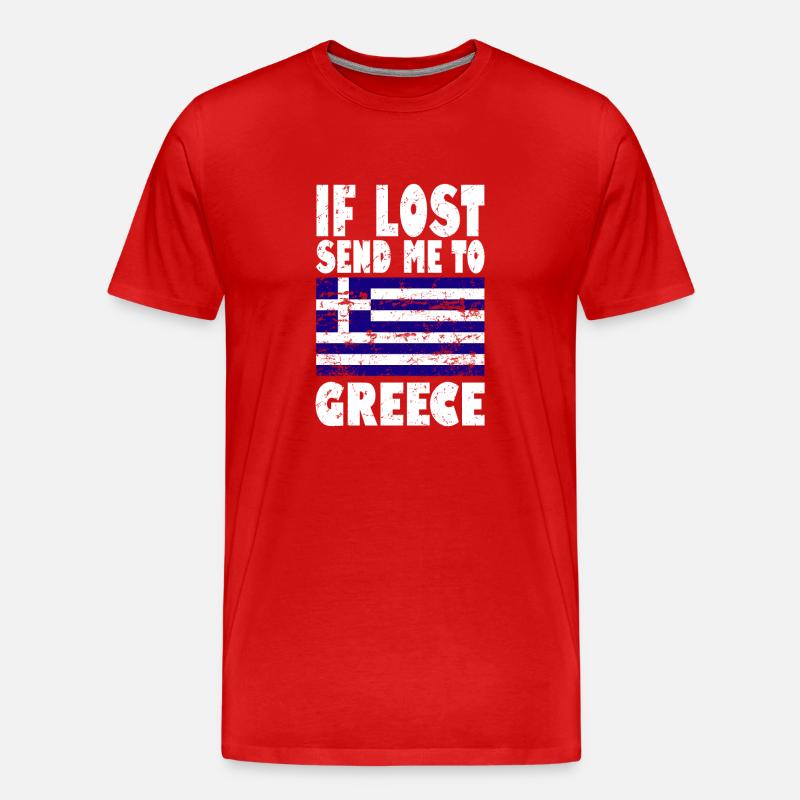 Drapeau de la Grèce - T-shirt bio Premium Homme - rouge