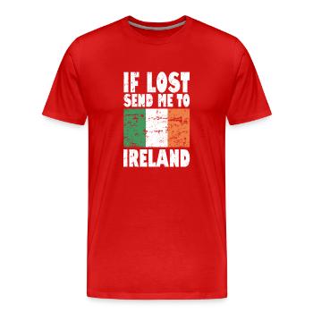Ireland Flag Saying - Men's Premium Organic T-Shirt - red - Front - Damien (186cm)
