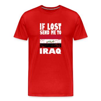 Irak Flagge Spruch - Männer Premium Bio T-Shirt - Rot - Vorne - Damien (186cm)