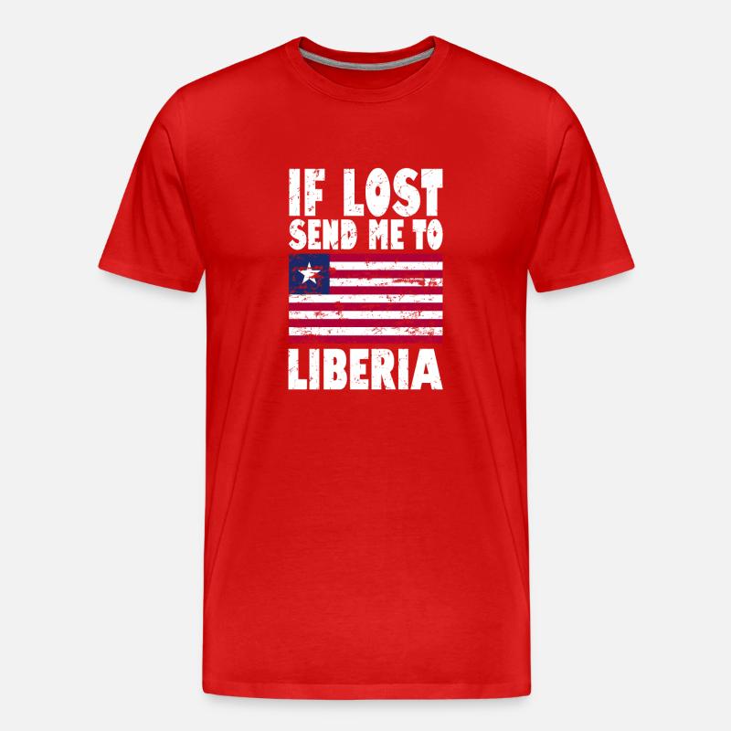 Drapeau de la Libye - T-shirt bio Premium Homme - rouge